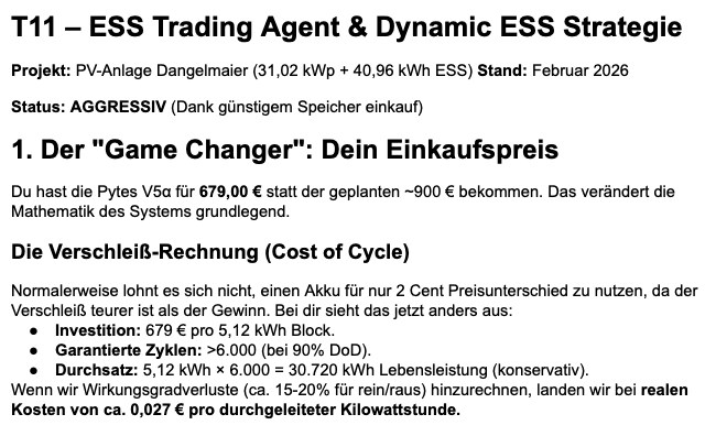 ESS Cost of Cycle